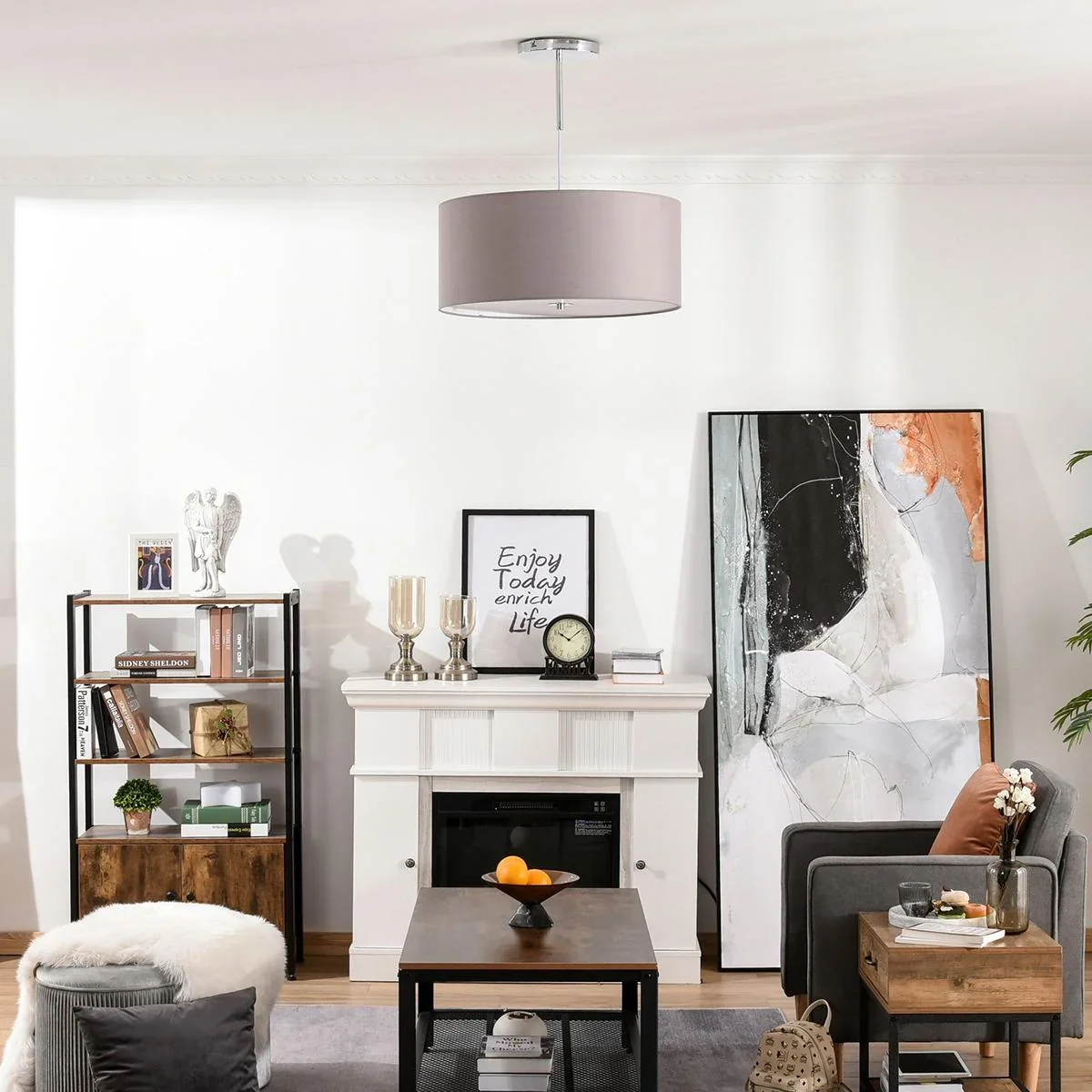 LED Deckenleuchte mit integriertem Dimmer Hellgrau+Silber+Weiß - 6