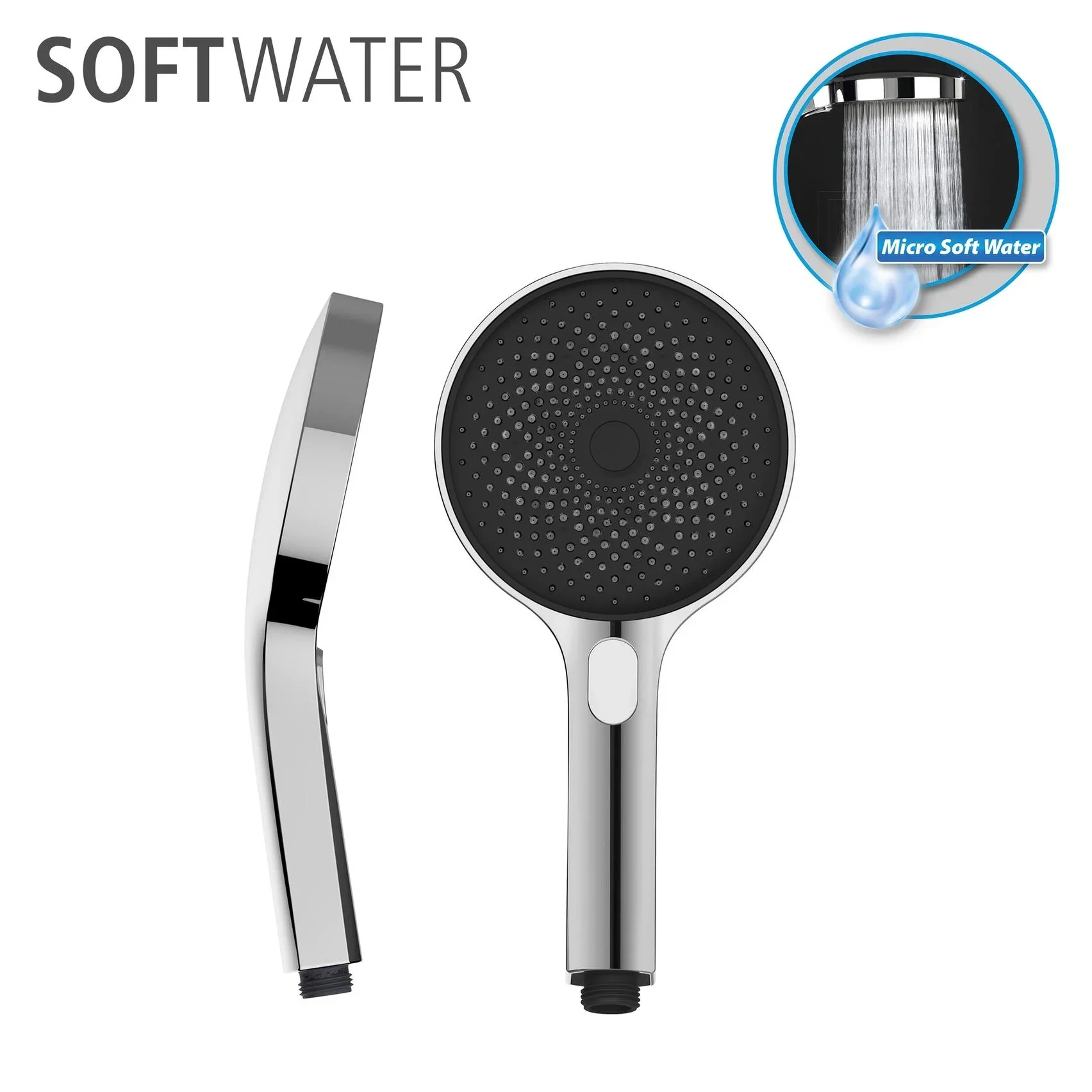 Brauseset Softwater Chrom, Länge Stange: 68 cm - 3