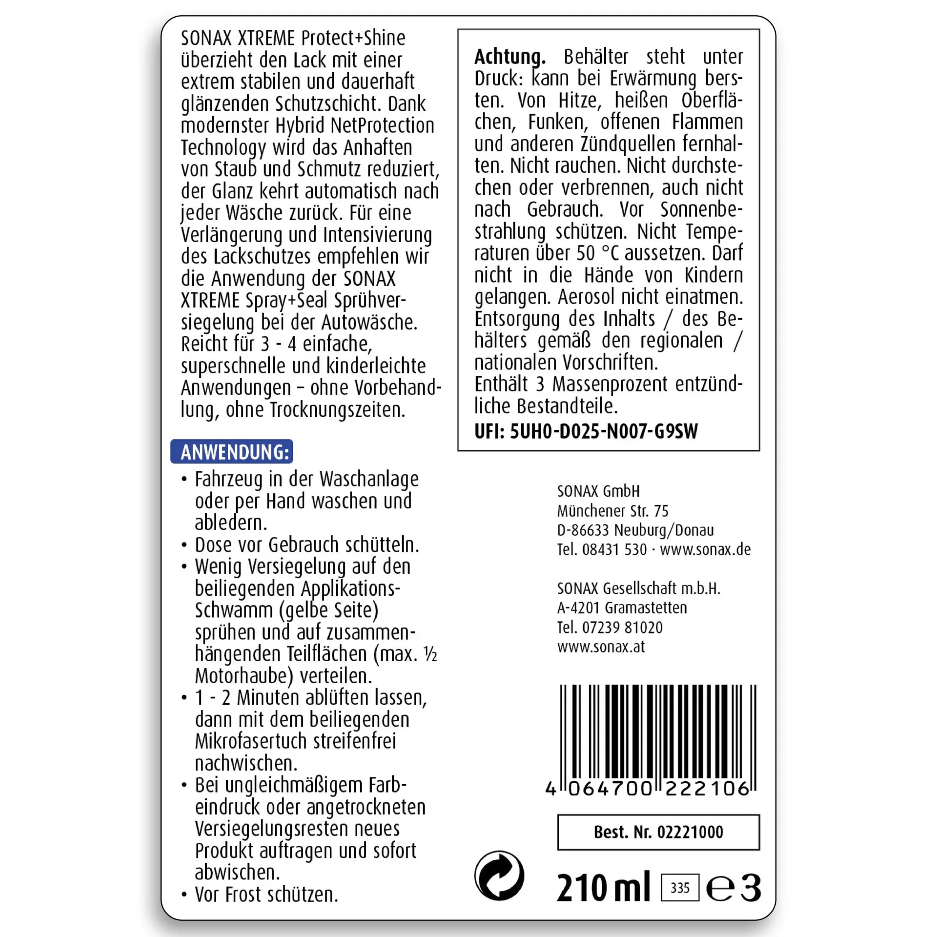 XTREME Protect+Shine 210 ml - 1