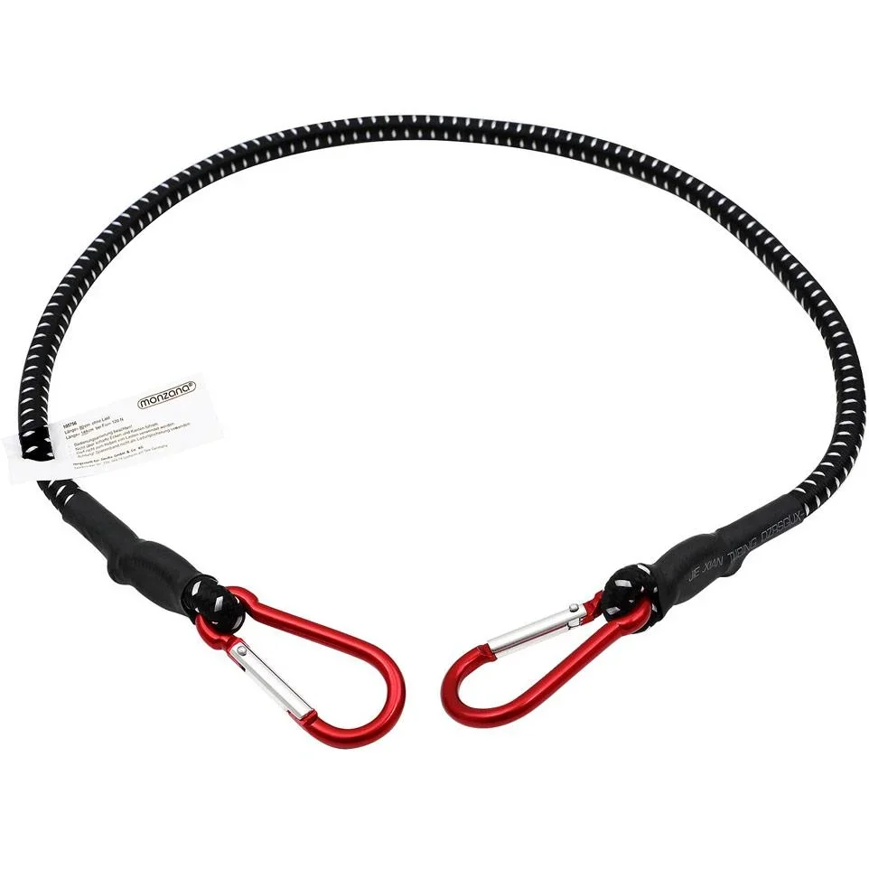 Gummiband mit Karabiner 100cm x 10 mm - Schwarz - 2