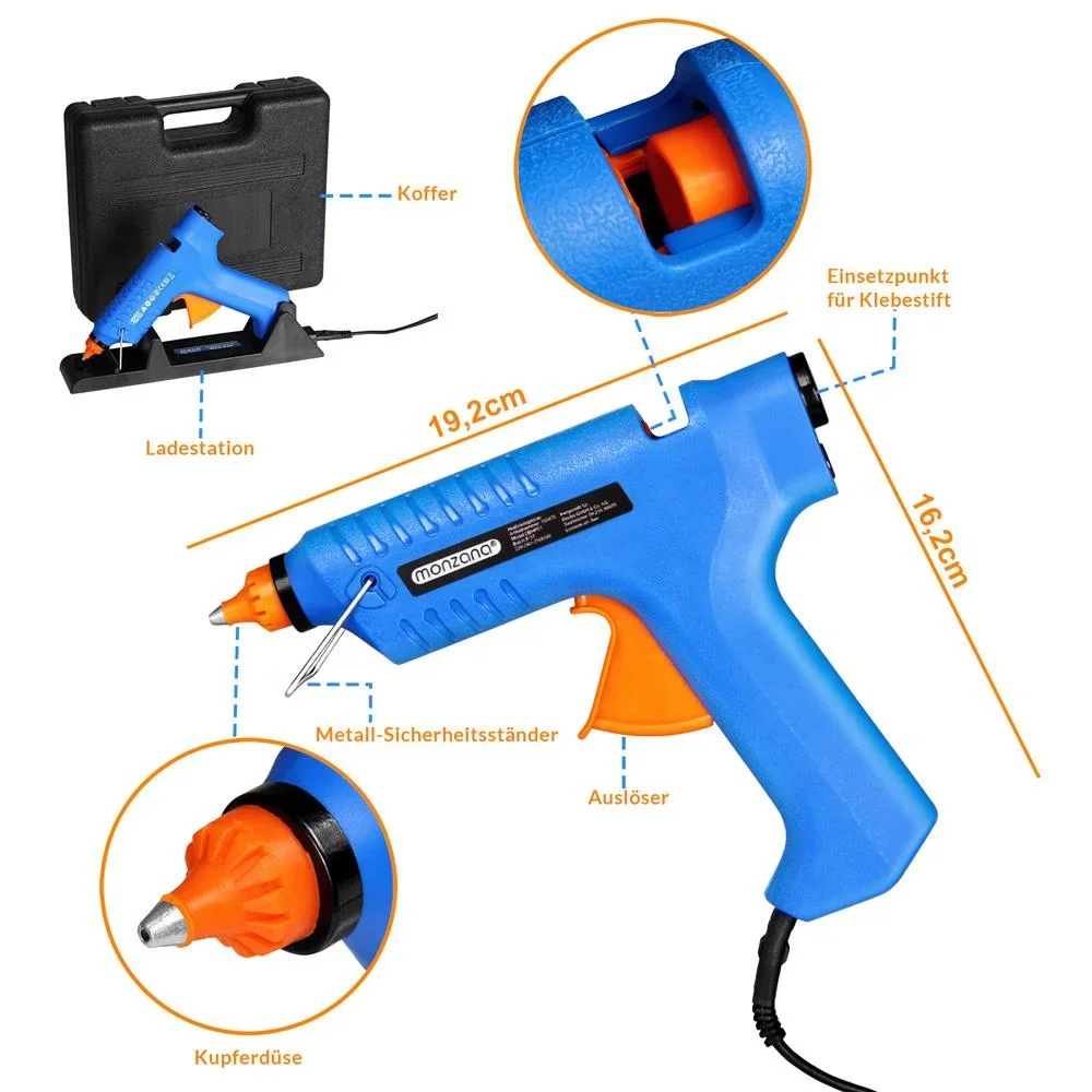 Kabellose Heißklebepistole mit Ladestation und Systemkoffer - 1