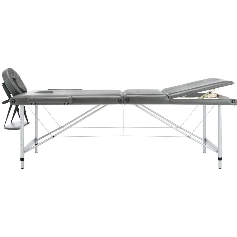 Massageliege 3 Zonen 186x68 cm Aluminiumrahmen anthrazit - 6