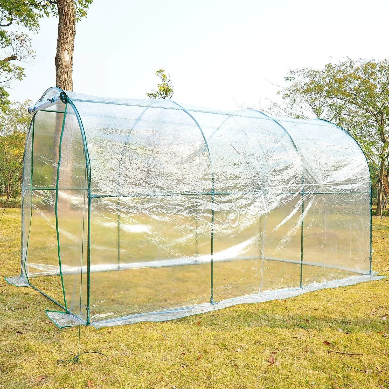 Foliengewächshaus 3,5x2x2m transparent mit Stahlrohrrahmen - 0