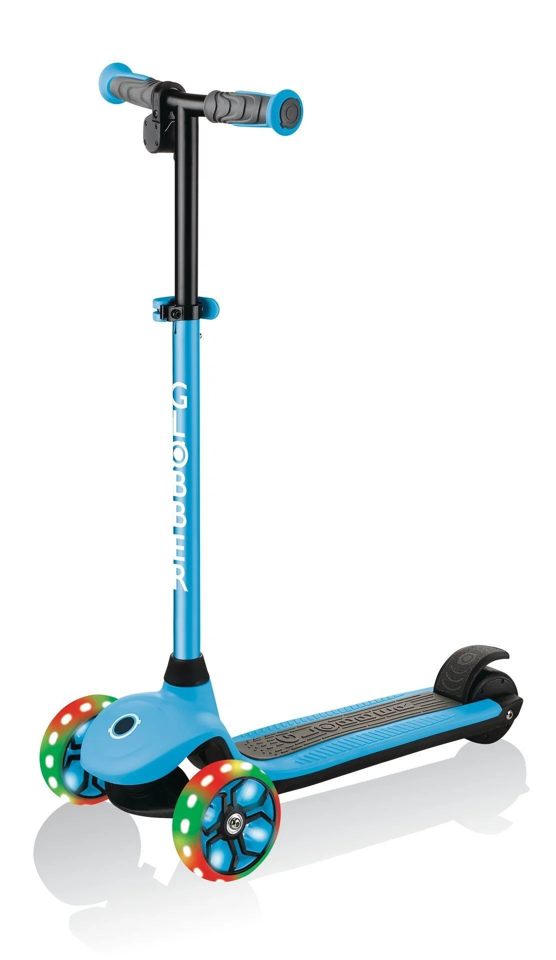 ONE K E-MOTION 4 PLUS, E-Scooter, Lithium-Batterie, 80 W Motor, 125/90 mm, 3-rädrig, LED-Rollen, hellblau - 5