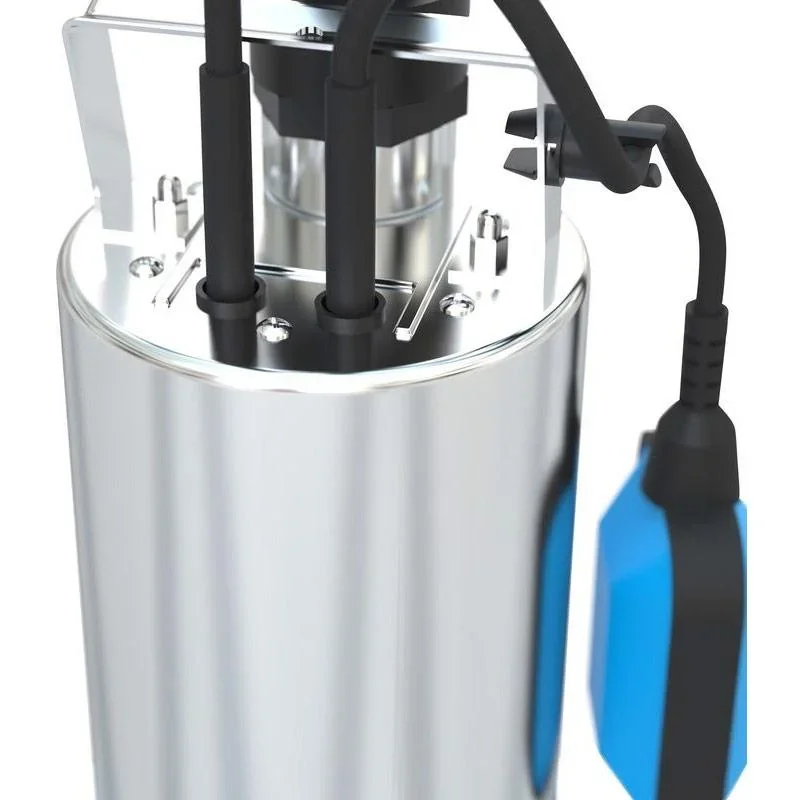 GFS400 INOX Flachabsaugpumpe - 400W - 230V/50Hz MIT 15-Meter-Gartenschlauch inkl. Düse und Armaturen UND Hahn 1". - 2