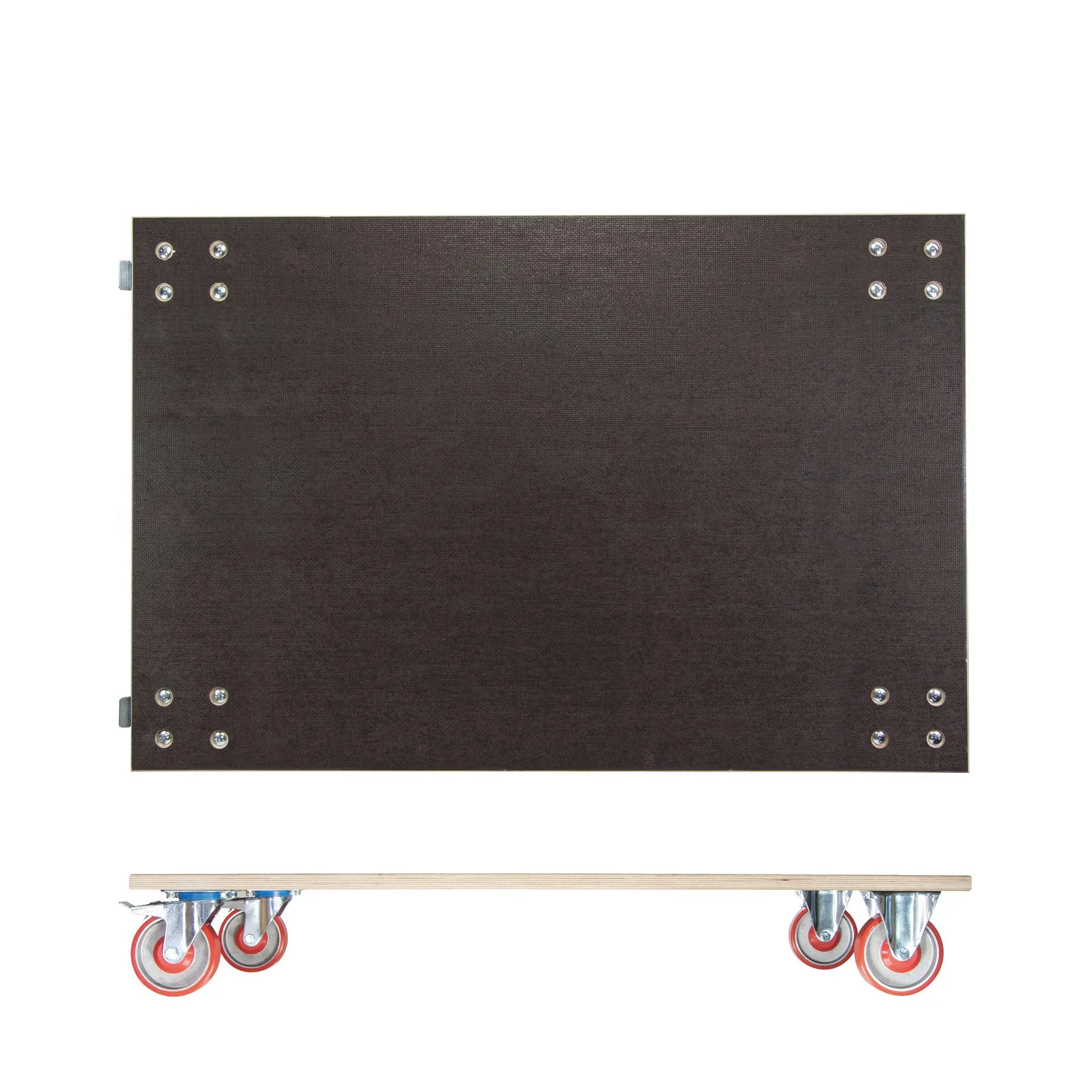 Transporthilfe MM 1349, 120 x 80 x 18 cm, harte Rollen Ø 125 mm Rollenlager, 2 Bremsen, Platte FSC®, Tragkraft 1.000 kg - 4