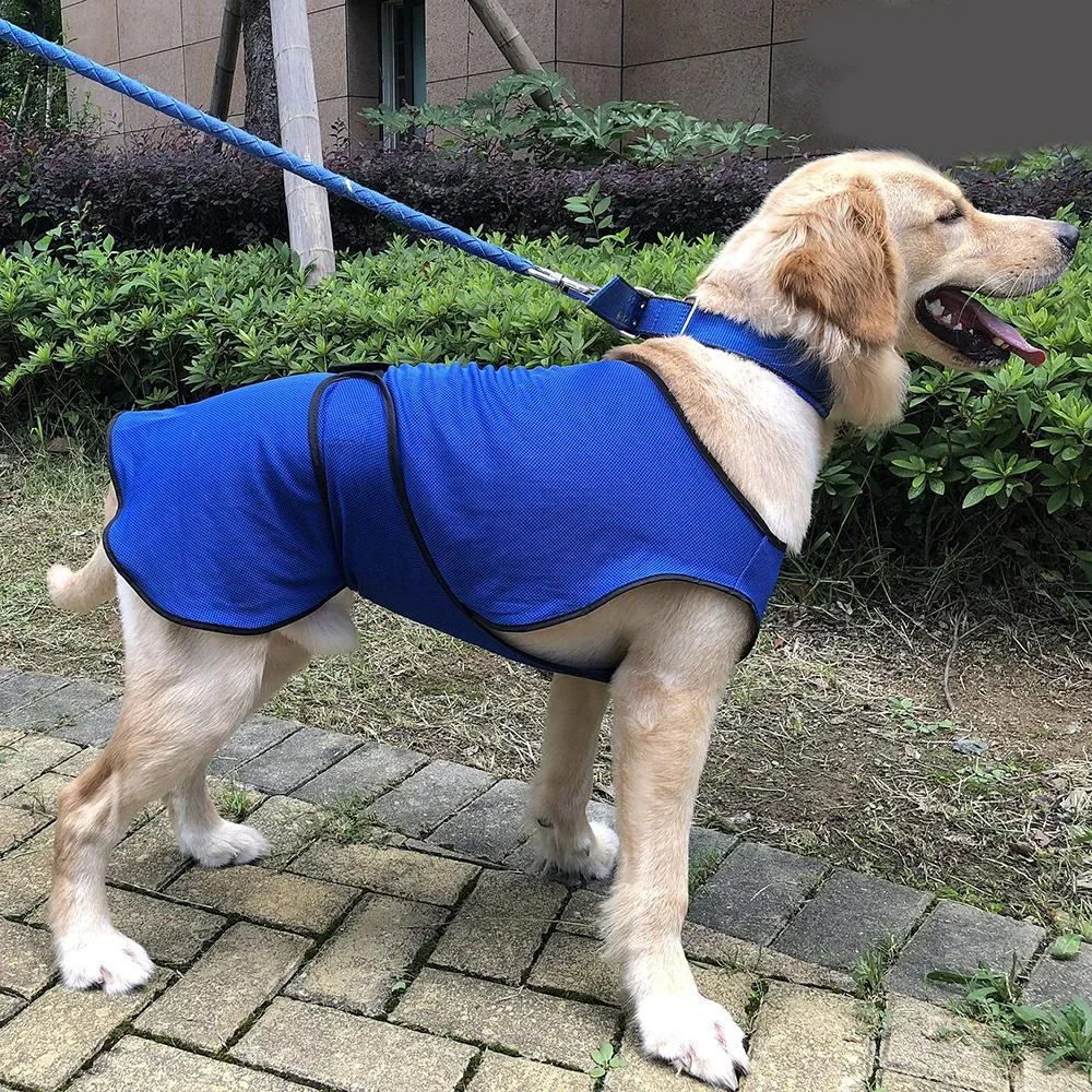 Hunde Kühlweste Kühljacke Cooling Vest schnelle Abkühlung Polyester Blau Ø56 x 60 cm - 2