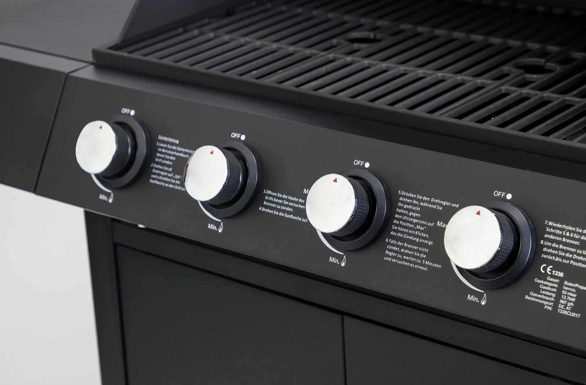 Gasgrill „San Angelo“ 4 + 1 Brenner, Schwarz - 2