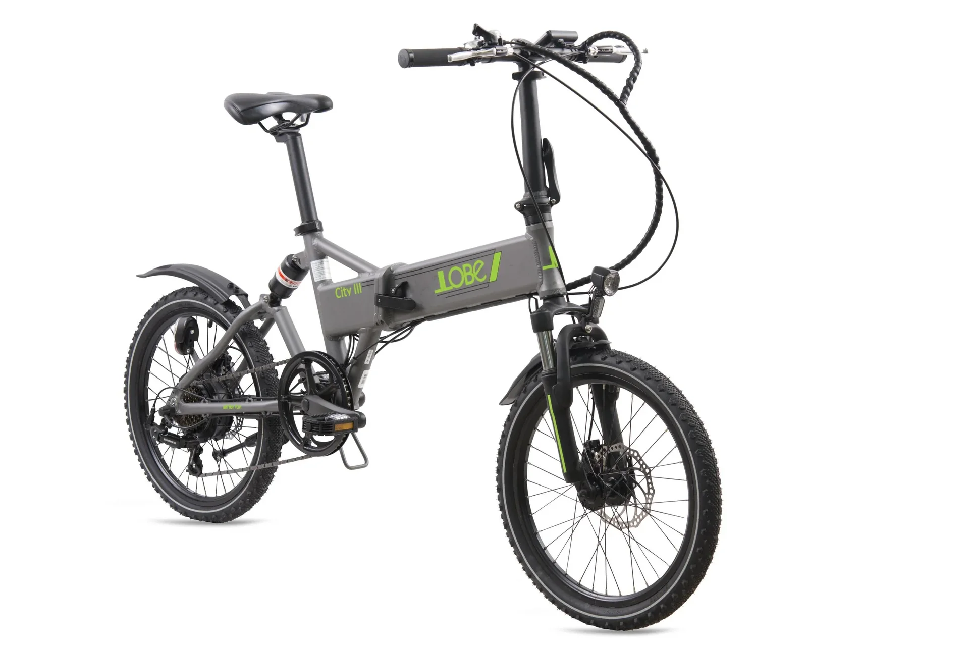 Alu E-Bike Faltrad 20 Zoll, Rahmenhöhe 37 cm, 7-Gang Kettenschaltung, grau „City III“ - 0