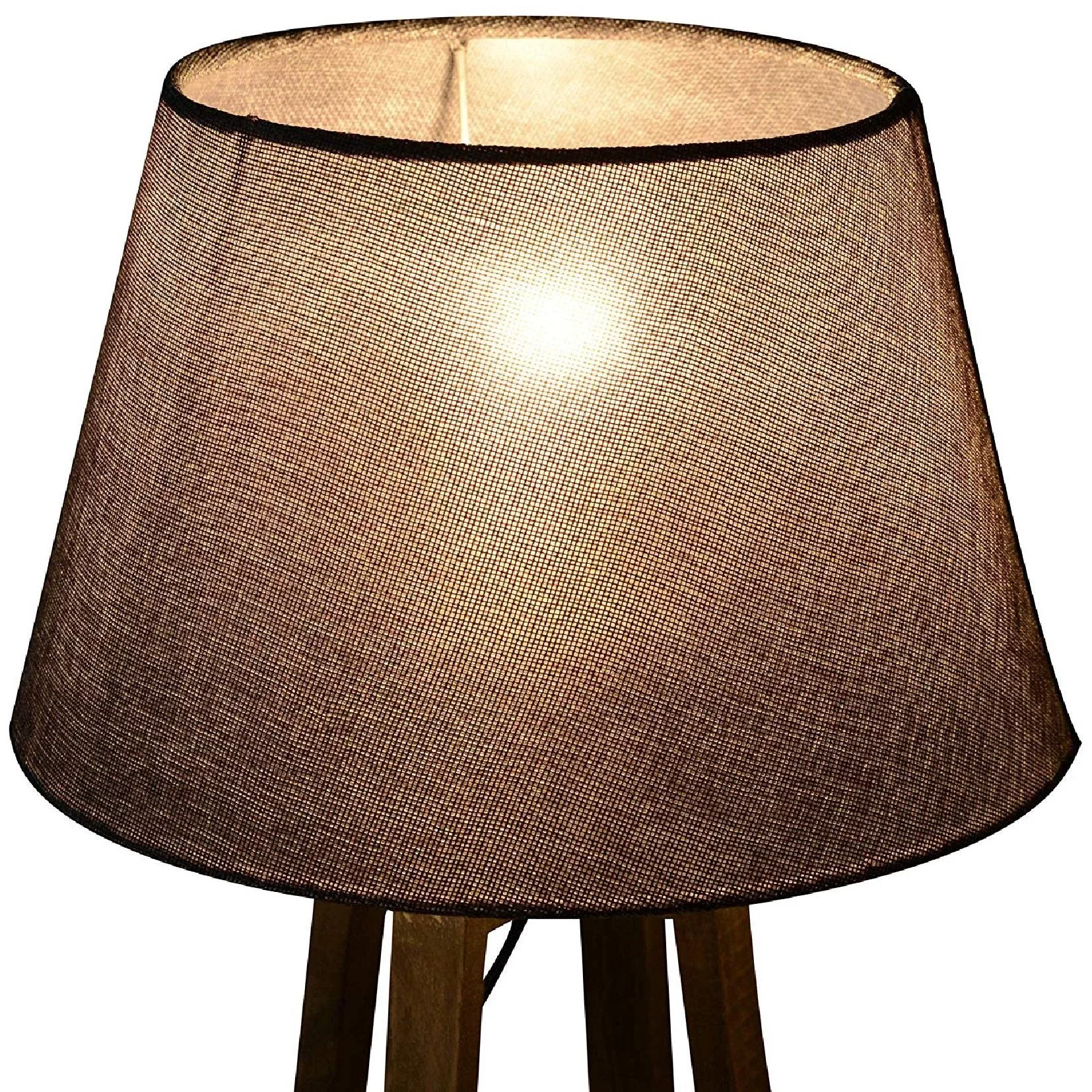 Tischlampe Nachttischlampe Stehlampe Stoffschirm Minimalistisch Büro Holz grau 40 W Skandinavisch 33 x 33 x 68,5 cm - 3