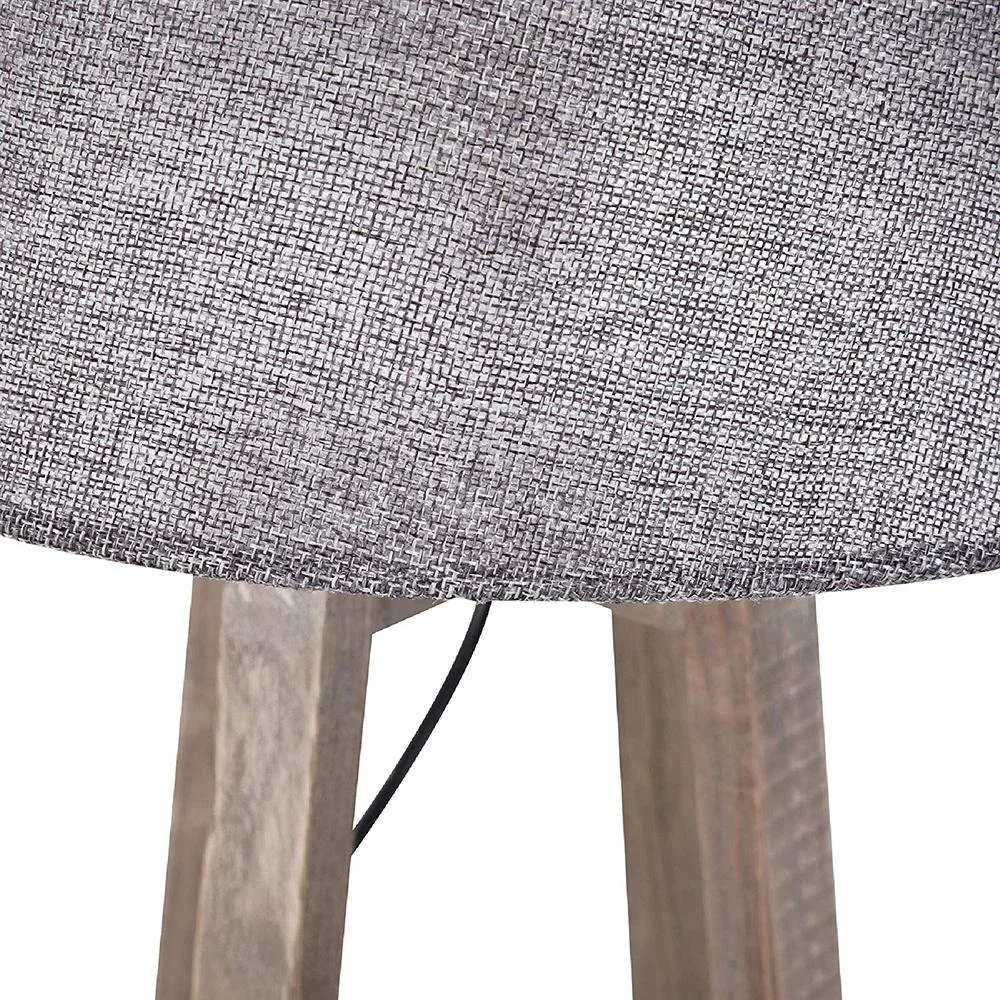 Tischlampe Nachttischlampe Stehlampe Stoffschirm Minimalistisch Büro Holz grau 40 W Skandinavisch 33 x 33 x 68,5 cm - 4