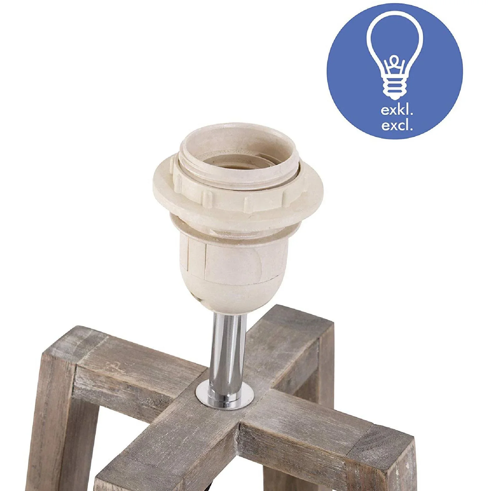 Tischlampe Nachttischlampe Stehlampe Stoffschirm Minimalistisch Büro Holz grau 40 W Skandinavisch 33 x 33 x 68,5 cm - 5