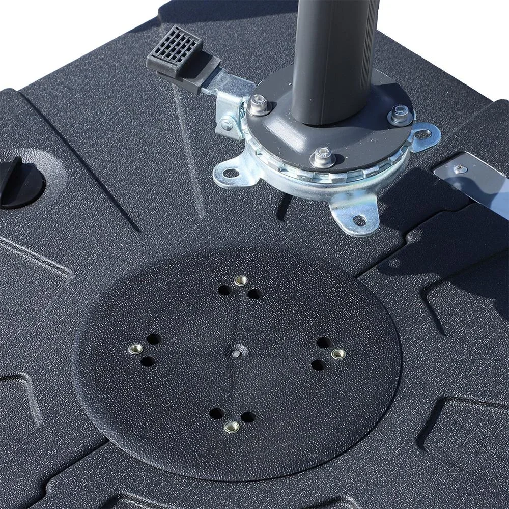 2tlg, Sonnenschirmständer Schirmhalter Schirmfuß befüllbar mit Sand Wasser bis zu 125 kg Schwarz 84 x 84 x 19 cm - 0