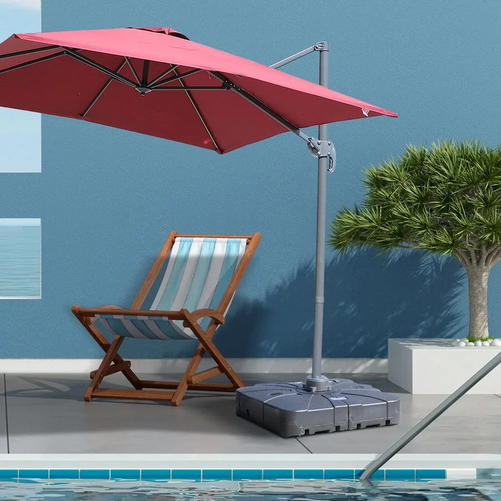 2tlg, Sonnenschirmständer Schirmhalter Schirmfuß befüllbar mit Sand Wasser bis zu 125 kg Schwarz 84 x 84 x 19 cm - 1