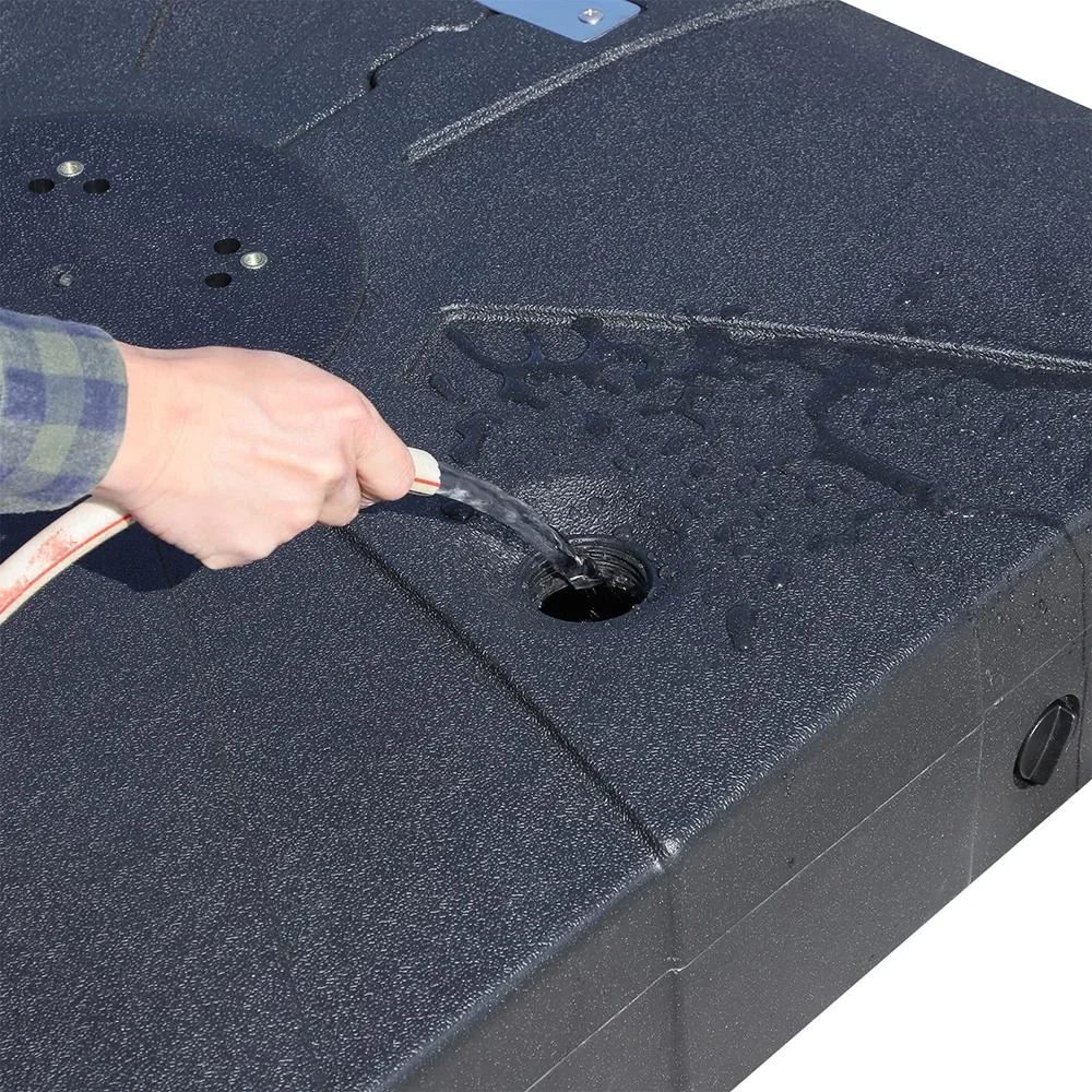 2tlg, Sonnenschirmständer Schirmhalter Schirmfuß befüllbar mit Sand Wasser bis zu 125 kg Schwarz 84 x 84 x 19 cm - 2