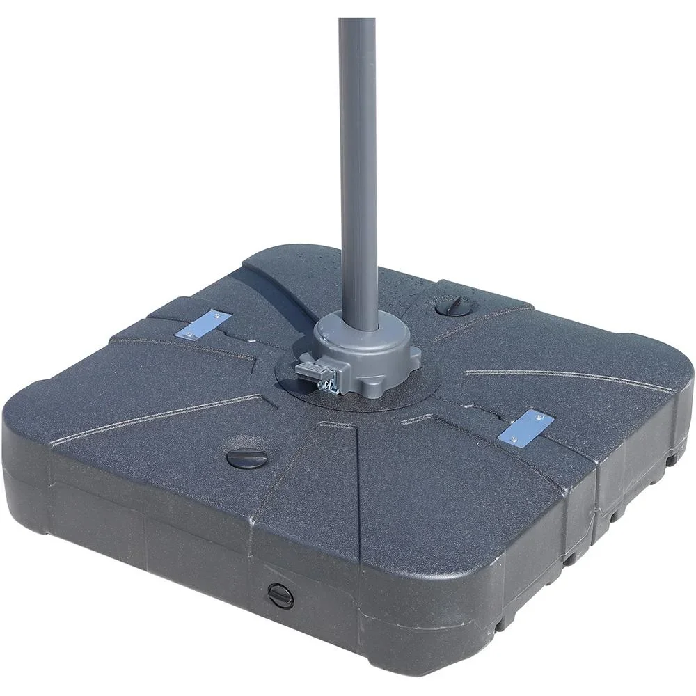 2tlg, Sonnenschirmständer Schirmhalter Schirmfuß befüllbar mit Sand Wasser bis zu 125 kg Schwarz 84 x 84 x 19 cm - 3