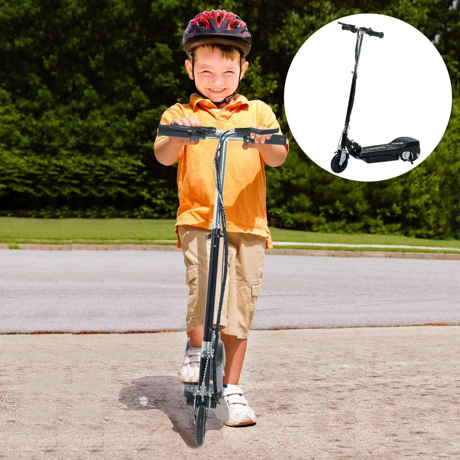 E-Scooter Kinderroller Cityroller 120W klappbar Schwarz - 2