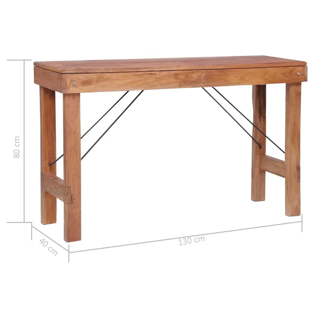 Wandtisch klappbar 130x40x80 cm Massivholz aus recyceltem Holz - 2