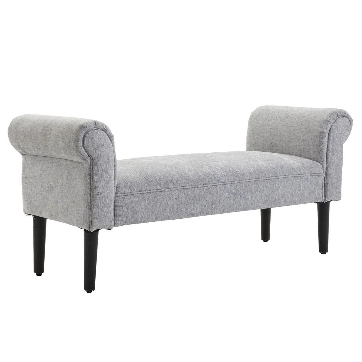 Polsterbank Sitzbank Lounge Sitzhocker Flurbank Bettbank elegant mit gerollten Seiten Leinenstoff Schaumstoff Polyester - 0