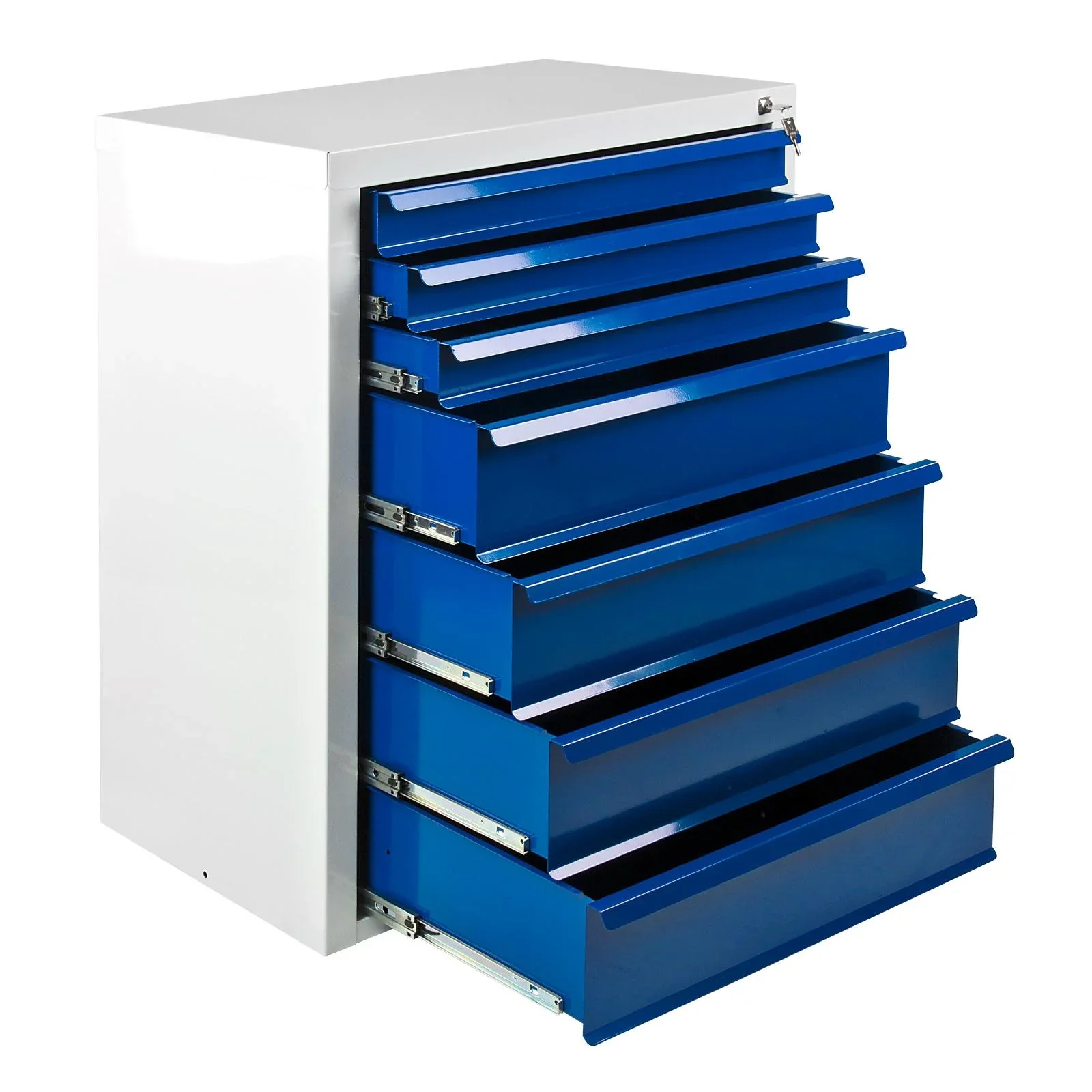 Schubladenschrank / Werkzeugschrank mammut, 7 Schubladen, RAL 7035 / 5012 - 3