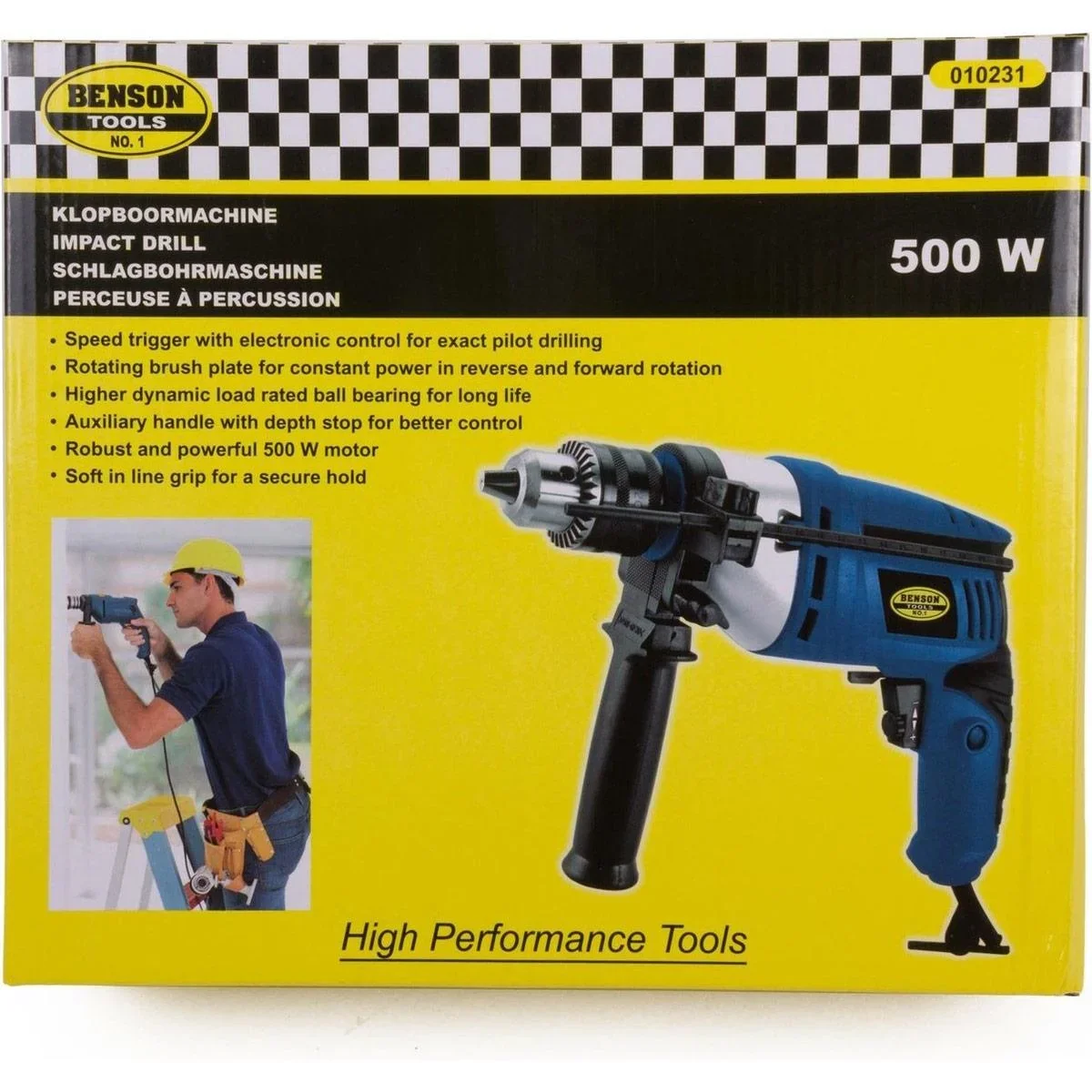 Schlagbohrmaschine - 500W - 1,8m Kabel - 1