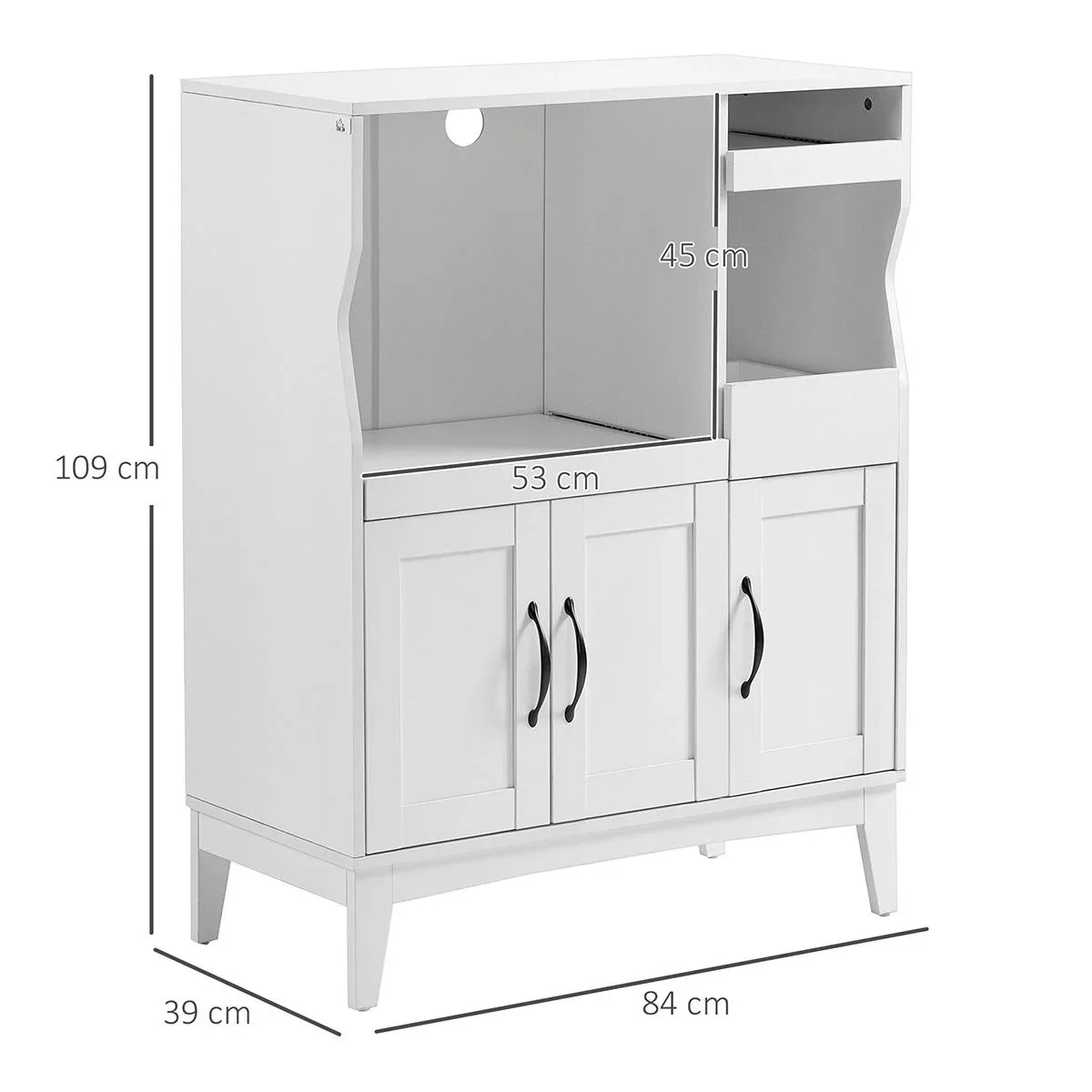 Küchenschrank mit Klappregal 84 cm x 39 cm x 109 cm - 3