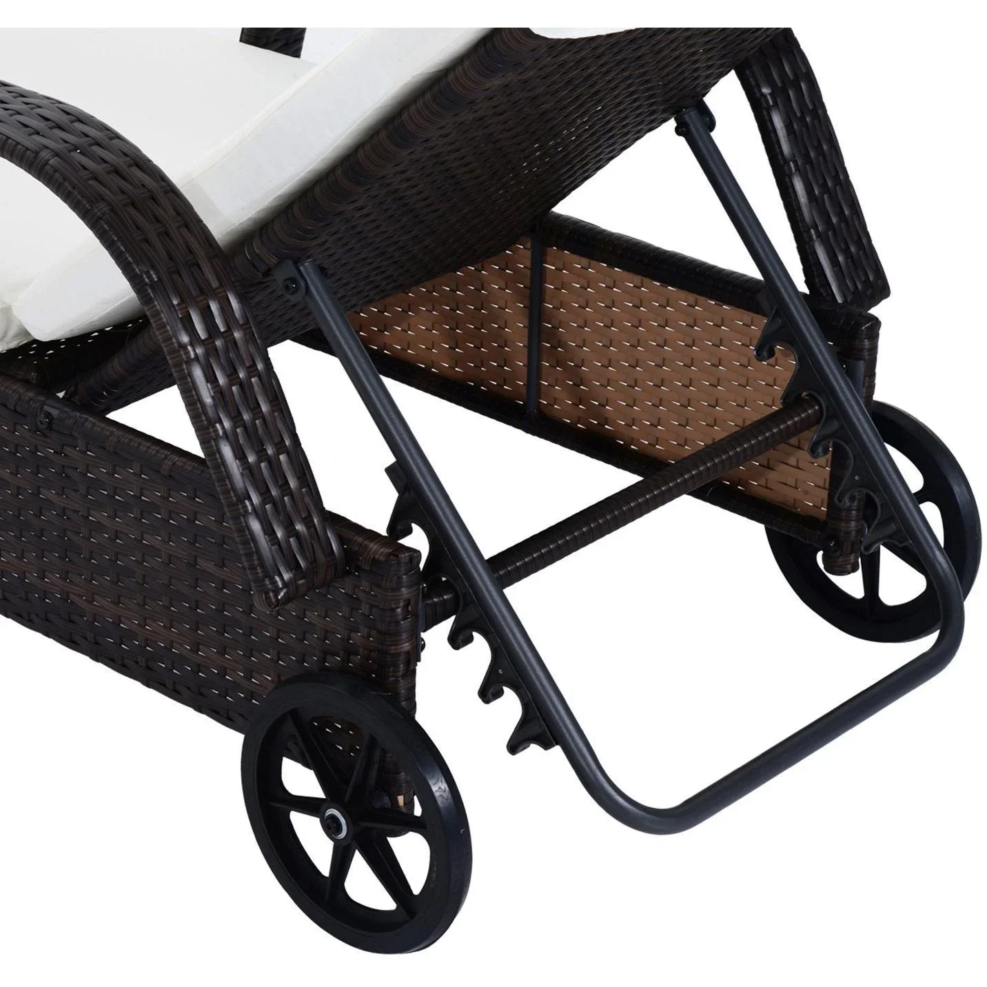 Sonnenliege Tisch 3er Set Gartenmöbel Polyrattan Braun - 1
