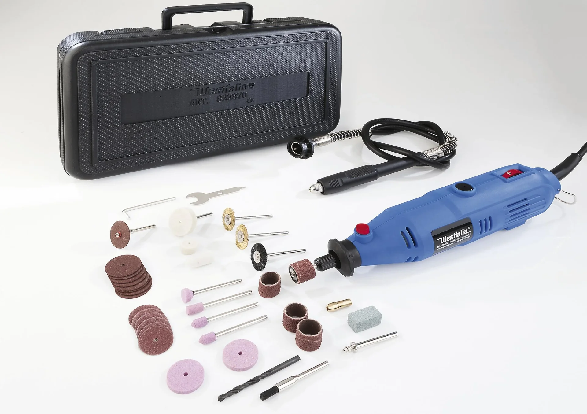 Elektrisches Mini Bohr-u. Fräswerkzeug mit 40-teiligem Zubehör im Koffer - 6