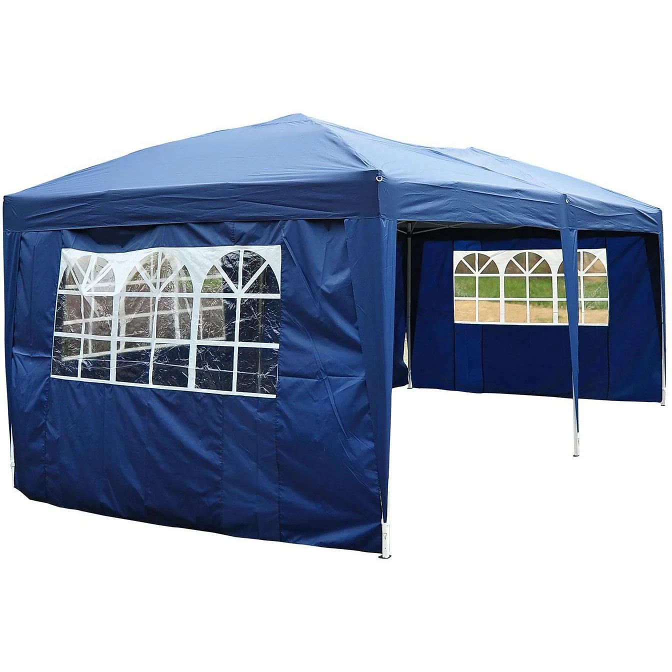 3x6m Faltpavillon Partyzelt Gartenzelt inkl. 4 Seitenteile Blau - 4