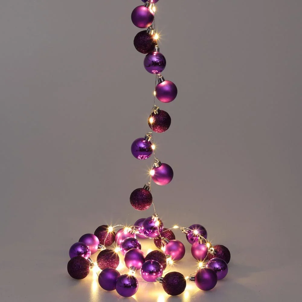 Weihnachtsbeleuchtung Kugeln 40-LED - Lila - 2m - 1