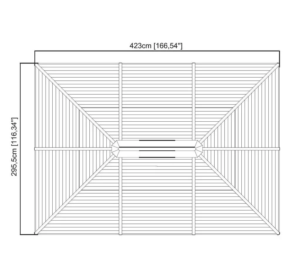 Aluminium Pavillon Verona, 10 x 14, Farbe anthrazit mit HardTop - 7
