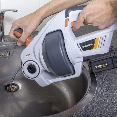 18V Lithium-Ionen-Drain-Entblocker MaxxPack Collection + 2,0 Ah Akku & 4,0 Ah Ladegerät - 0