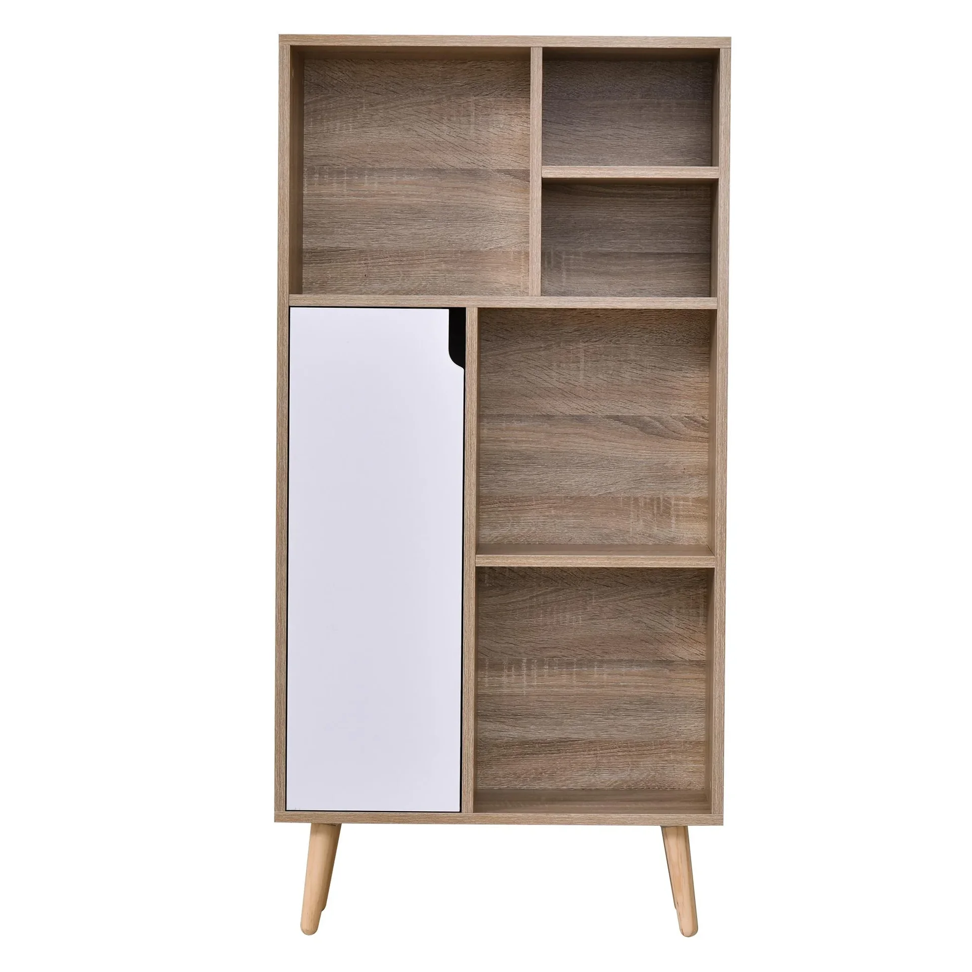 Schrank mit 5 offenen Fächern und 1 Schrank - 0