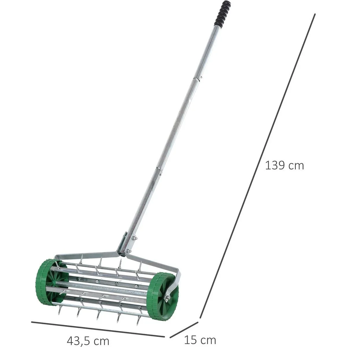 Rasenlüfter Grifflänge einstellbar Handvertikutierer Rasenbelüften Stachelwalze Rasen rollender Rasenlüfter pflegen Gart - 2