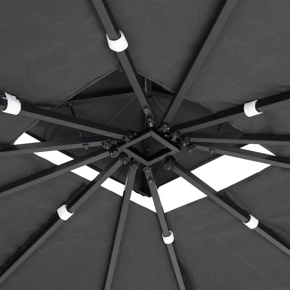 Pavillon anthrazit 3x4m geflochten - 2