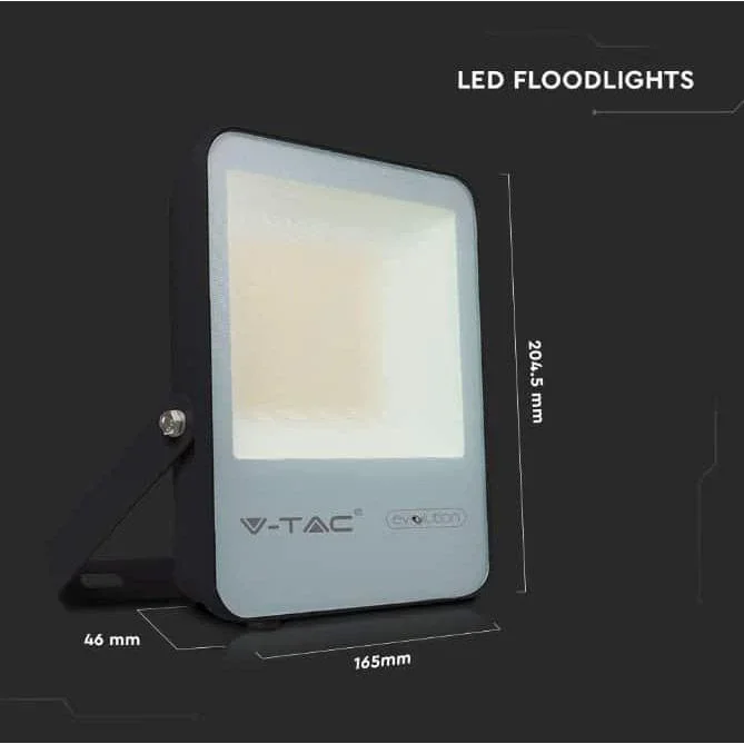 VT-30185 LED-Flutlicht - 30 W - 4720 Lm - 6400K - schwarz - Extra effizient - 7