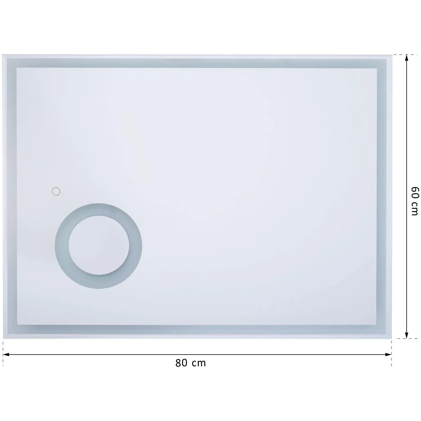 LED Badspiegel Badezimmerspiegel Wandspiegel Touchschalter Vergrößung Alurahmen Silber 80 x 3 x 60 cm - 5