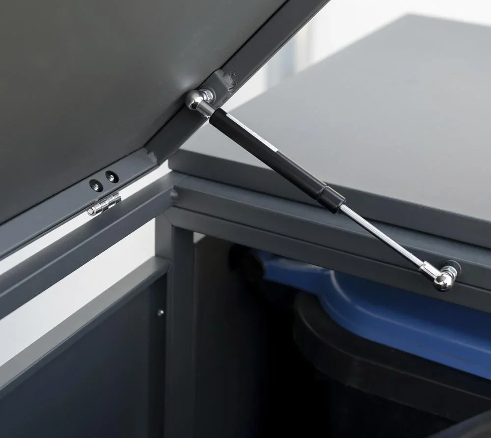 Mülltonnenbox 5-fach mit Deckel, Anthrazit - 2