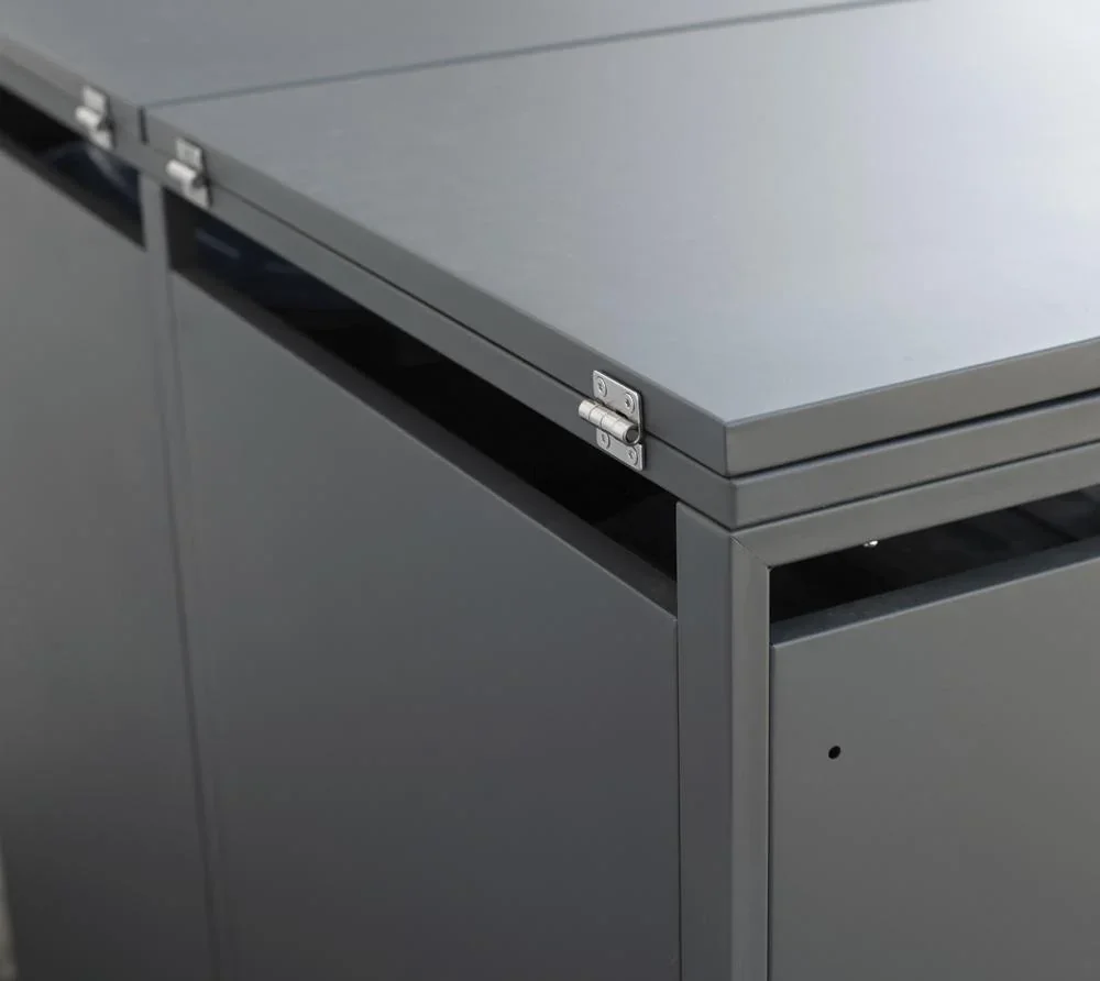 Mülltonnenbox 5-fach mit Deckel, Anthrazit - 4