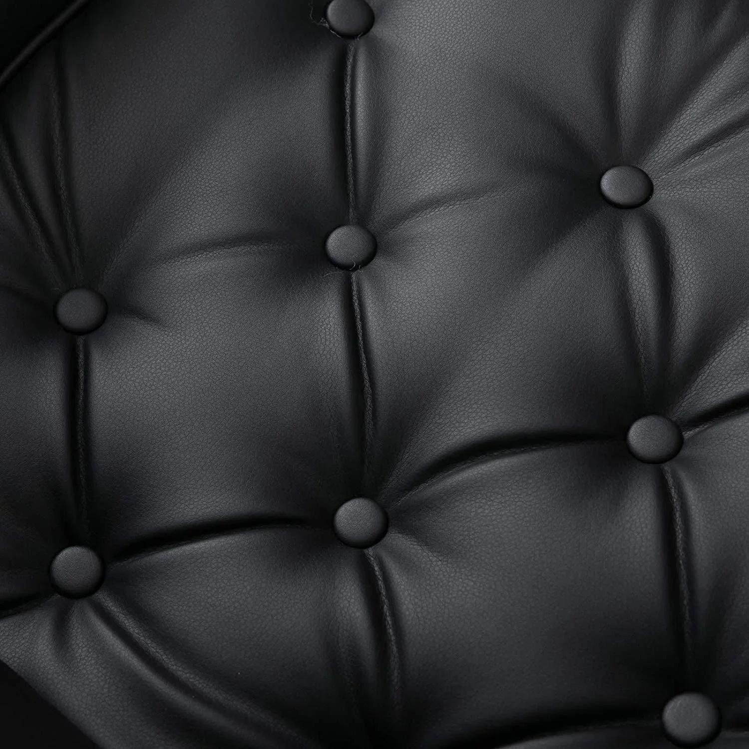 Relaxsessel mit Hocker Fernsehsessel Polstersessel PU-Bezug Holzverkleidung Metallfuß Schwarz 82 x 83 x 110 cm - 4