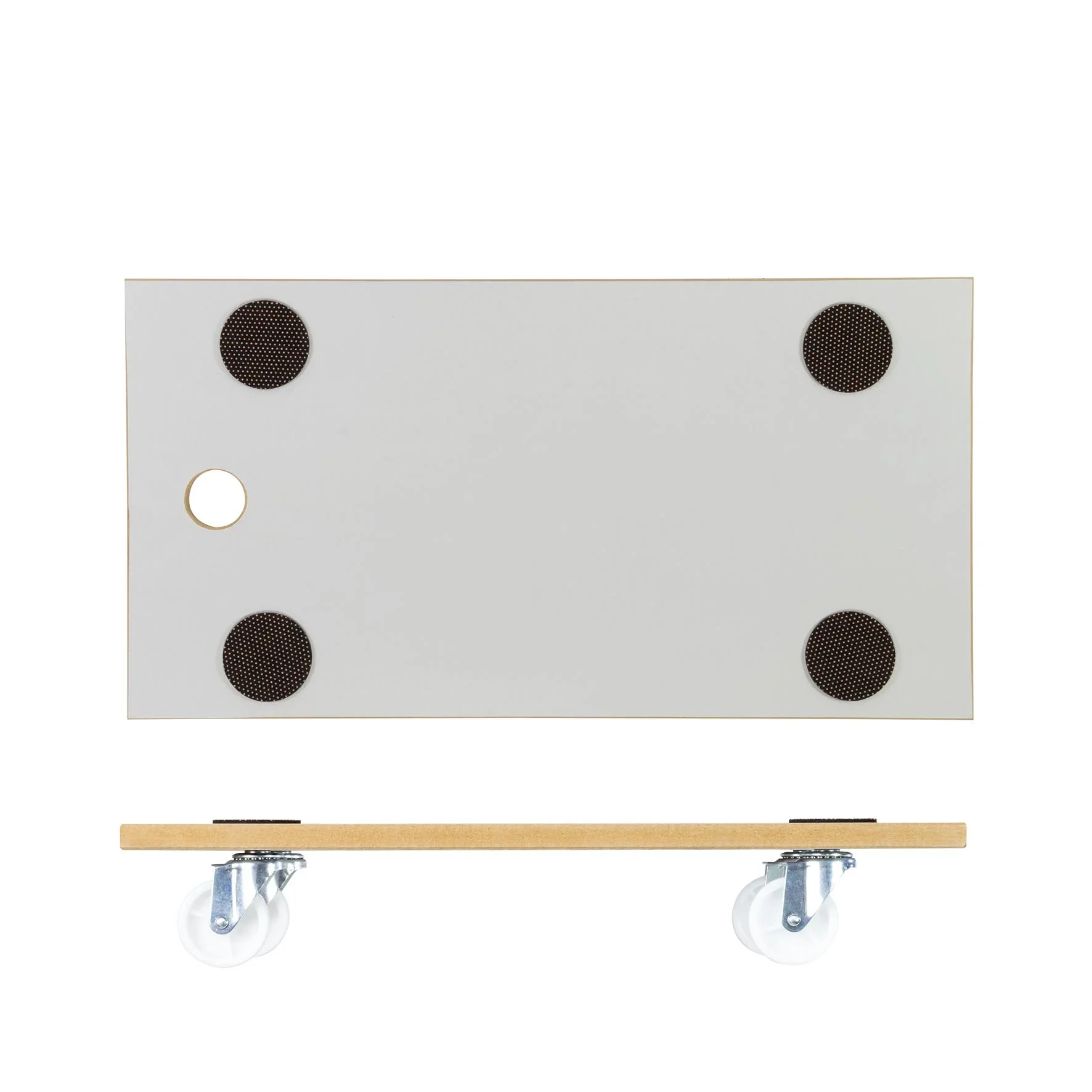 Transporthilfe MM 1319, 57,5 x 30 x 10 cm, harte Rollen Ø 63 mm, Gleitlager, Tragkraft 200 kg, MDF beschichtet - 0