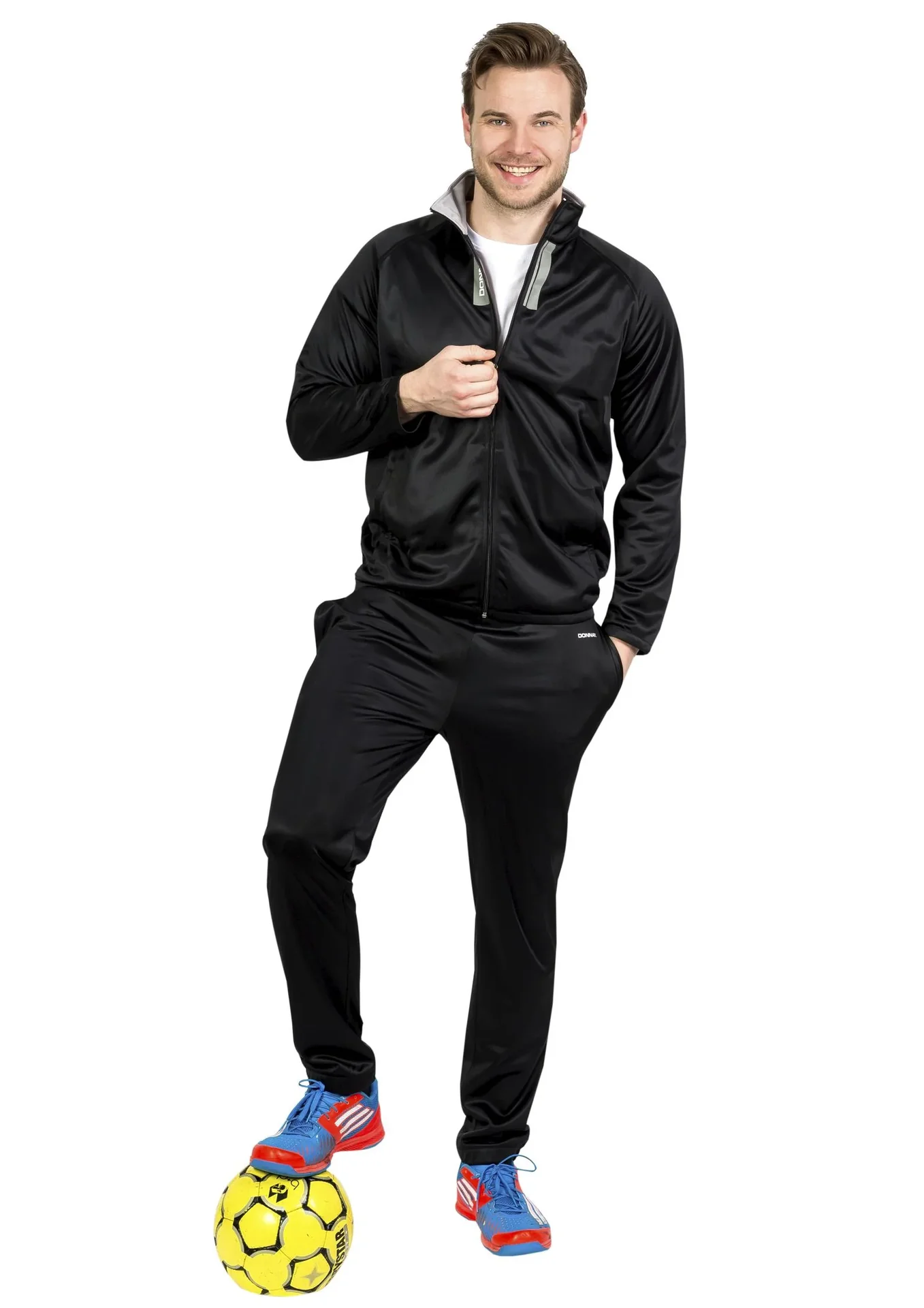 Trainingsanzug, 2-teilig, schwarz/grau, Gr. XL - 1