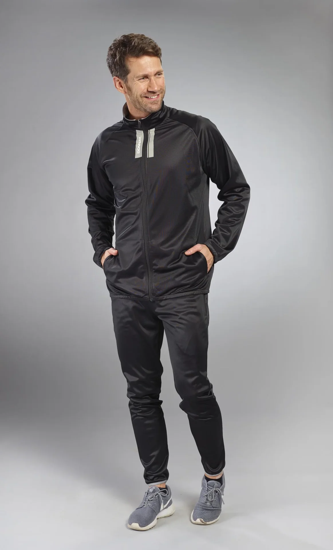 Trainingsanzug, 2-teilig, schwarz/grau, Gr. XL - 2