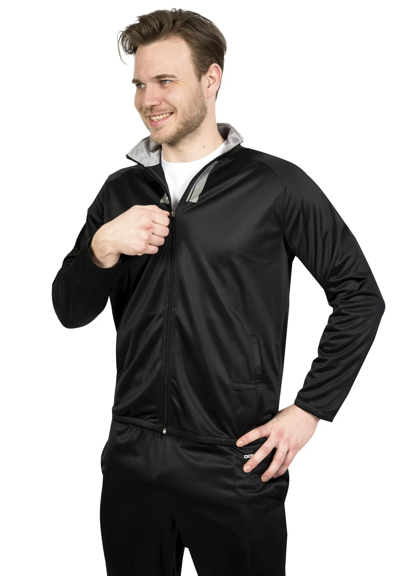 Trainingsanzug, 2-teilig, schwarz/grau, Gr. XL - 6
