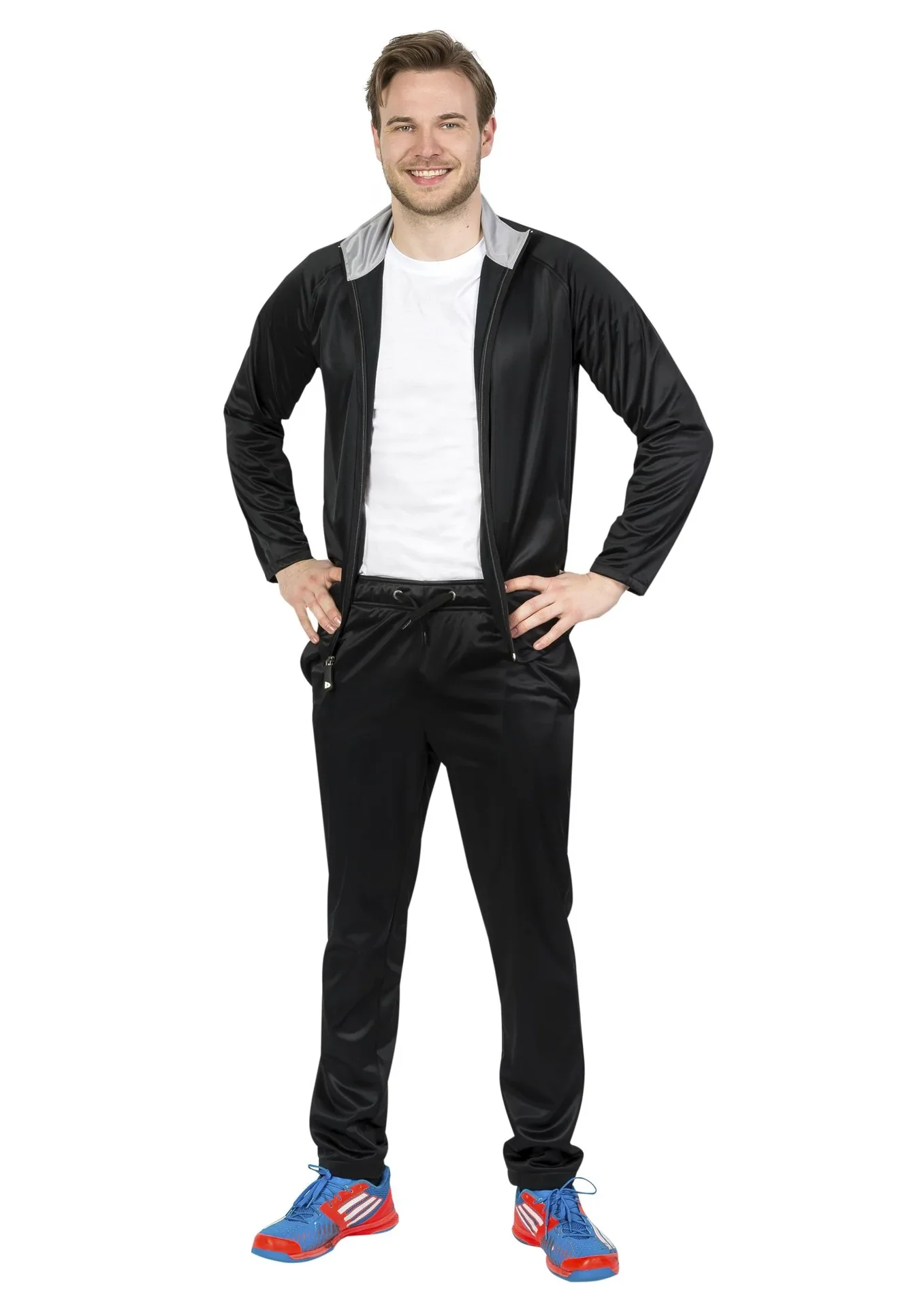Trainingsanzug, 2-teilig, schwarz/grau, Gr. XL - 7