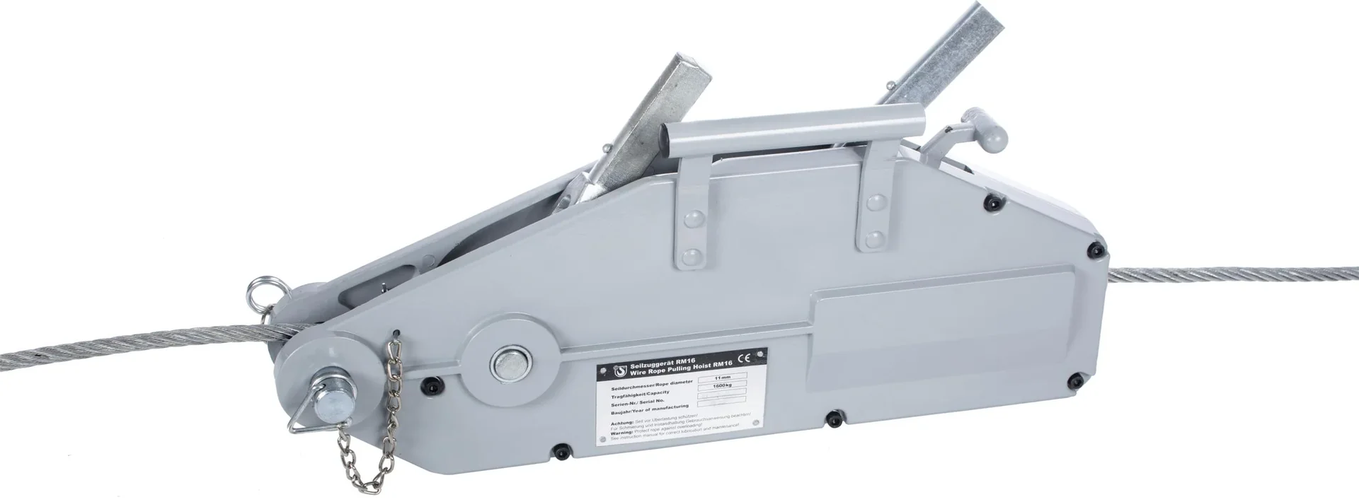 Seilzuggerät Ropemaster RM54, inkl. Hebelrohr und 20 m Seil mit Haken - 0