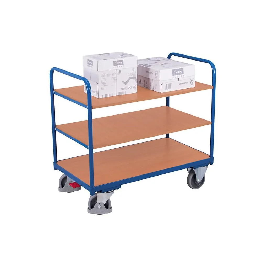 Etagenwagen mit 3 Böden 250 kg Traglast Typ XL + EasySTOP-0