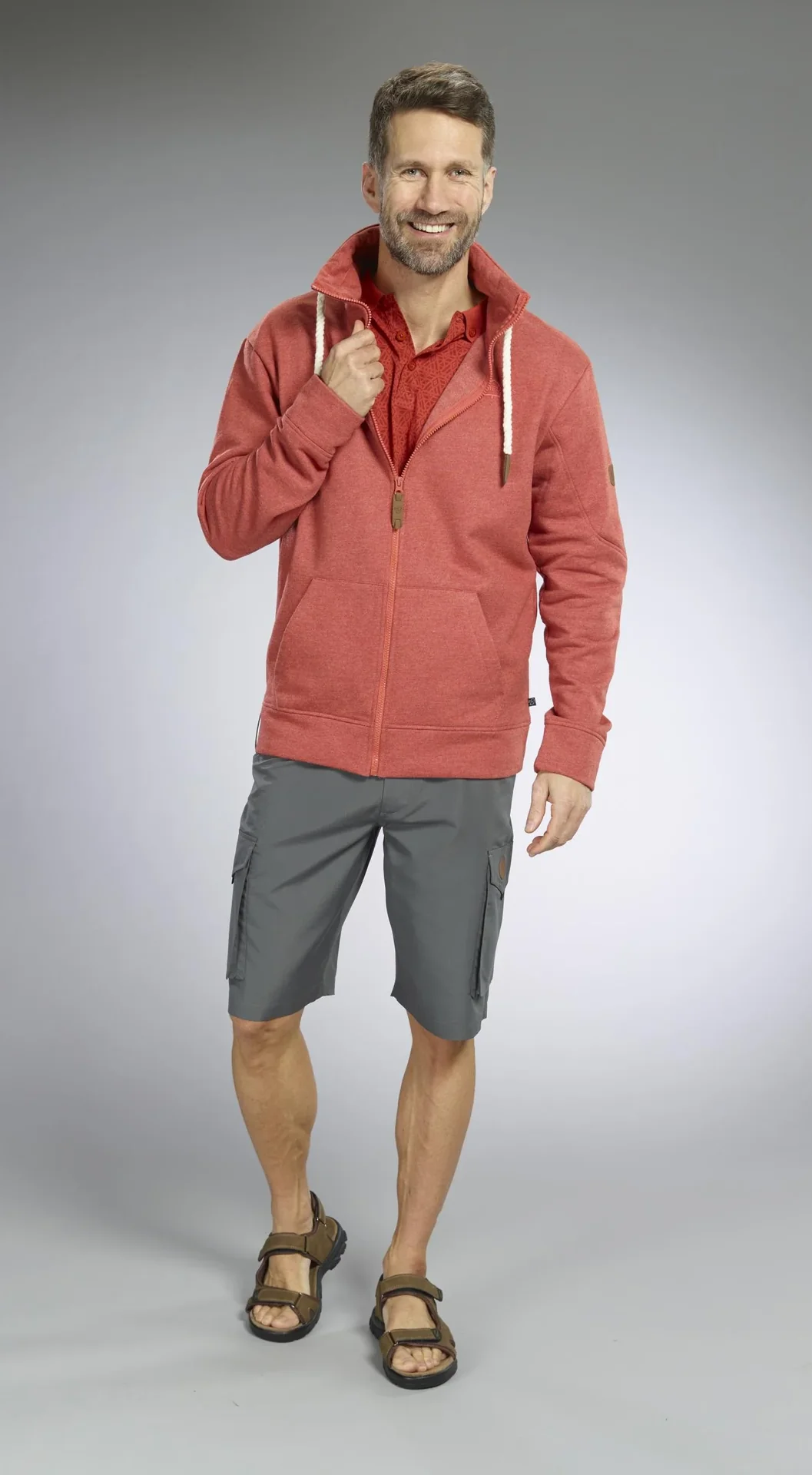 Sweatjacke, Farbe rot, Gr.M - 1