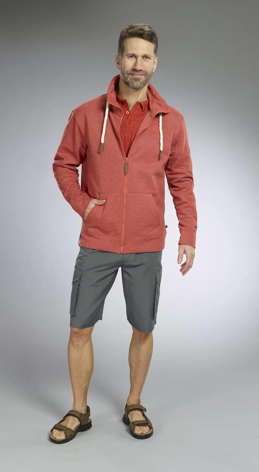 Sweatjacke, Farbe rot, Gr.M - 4