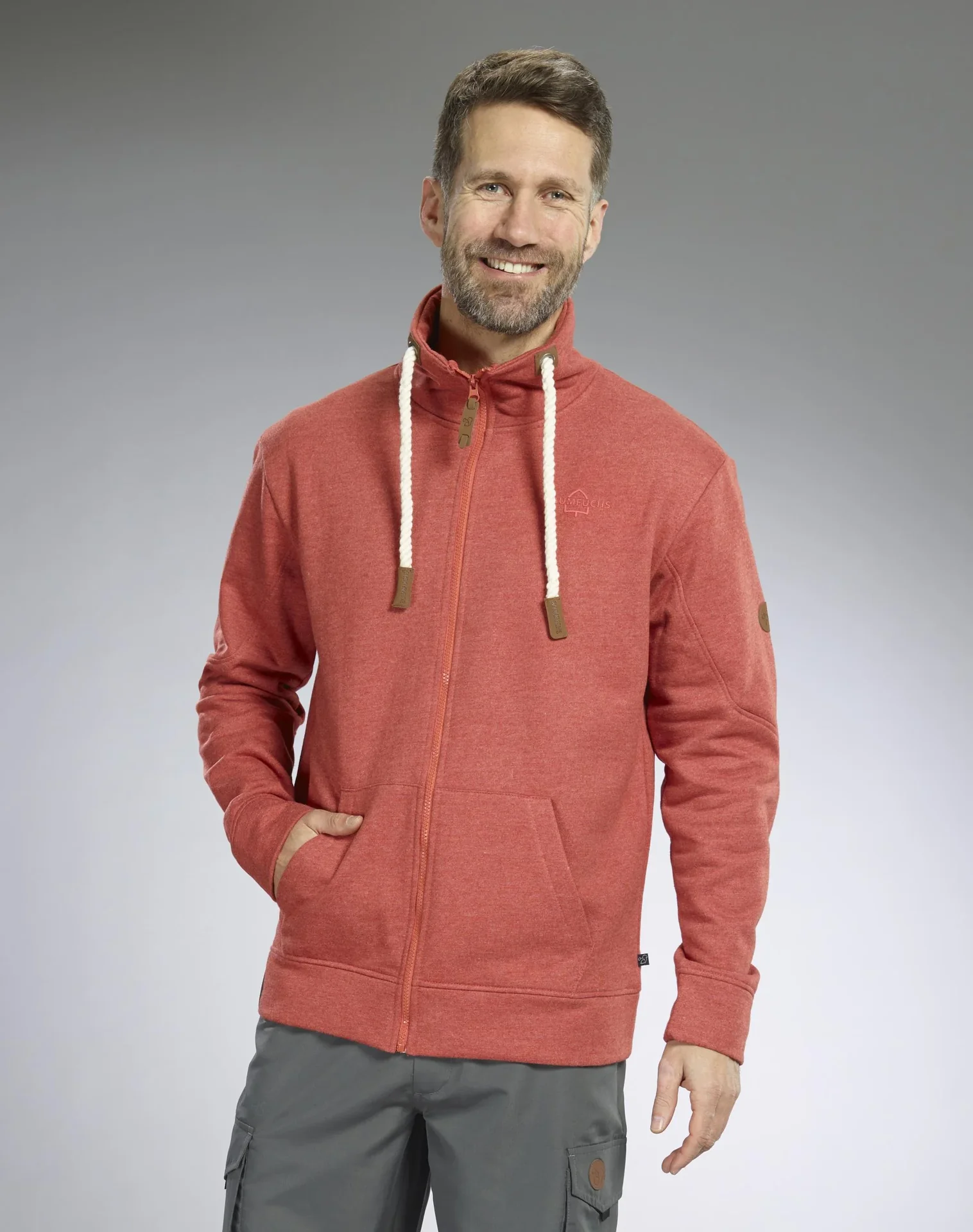 Sweatjacke, Farbe rot, Gr.M - 5